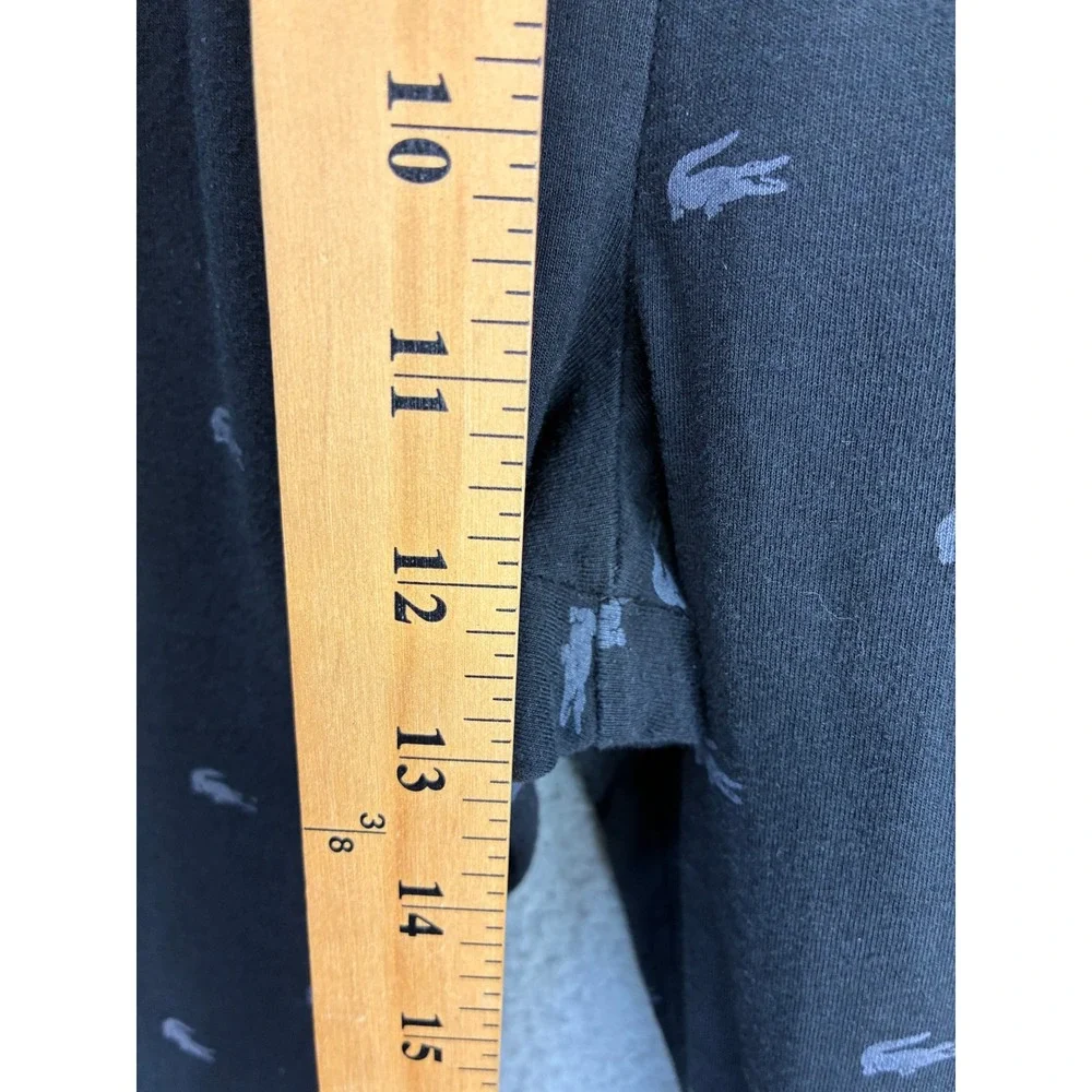 Lacoste All Over Logo Jogger Pants Mens M Black Sleepwear Lounge Pajama